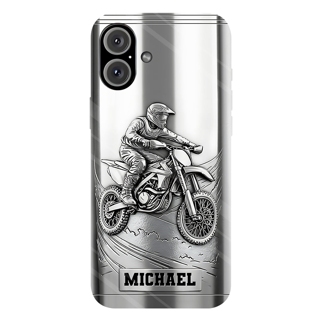 Metalic Dirt Bike/ Motocross - Personalized Dirt Bike Full Print Phone Case