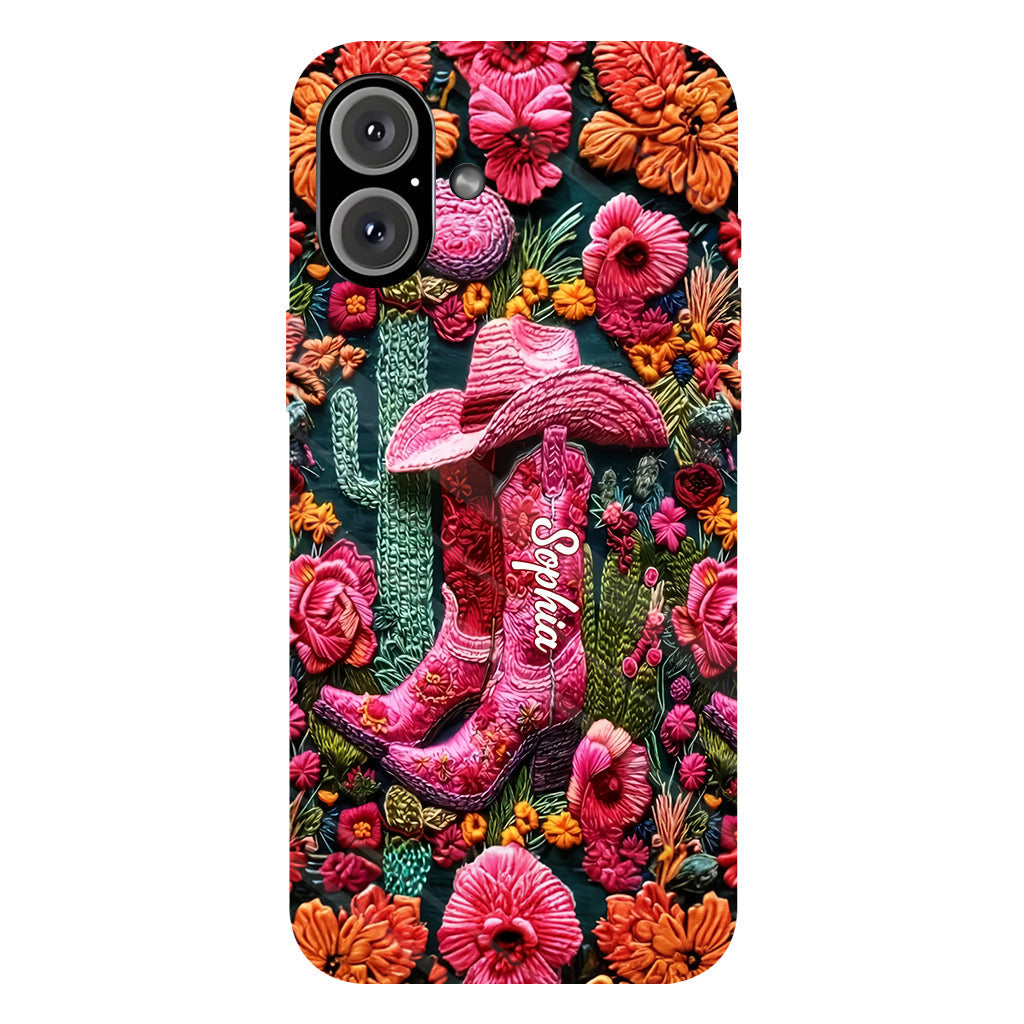 Pink Cowgirl - Personalized Country Girl Full Print Phone Case