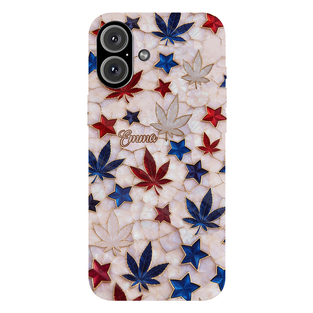Red White Blue Magic Leaf - Personalized Weed Full Print Phone Case