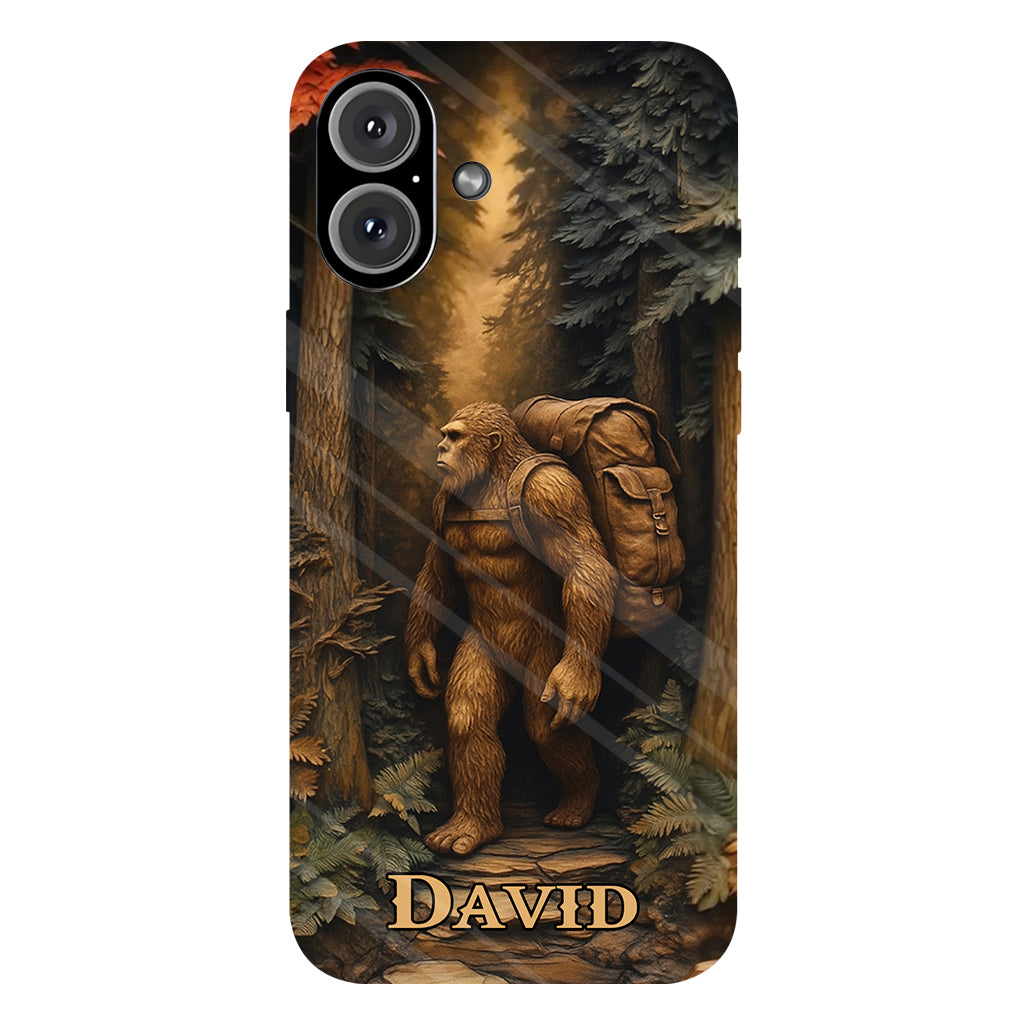 Sasquatch In Forest - Personalized Hiking Full Print Phone Case