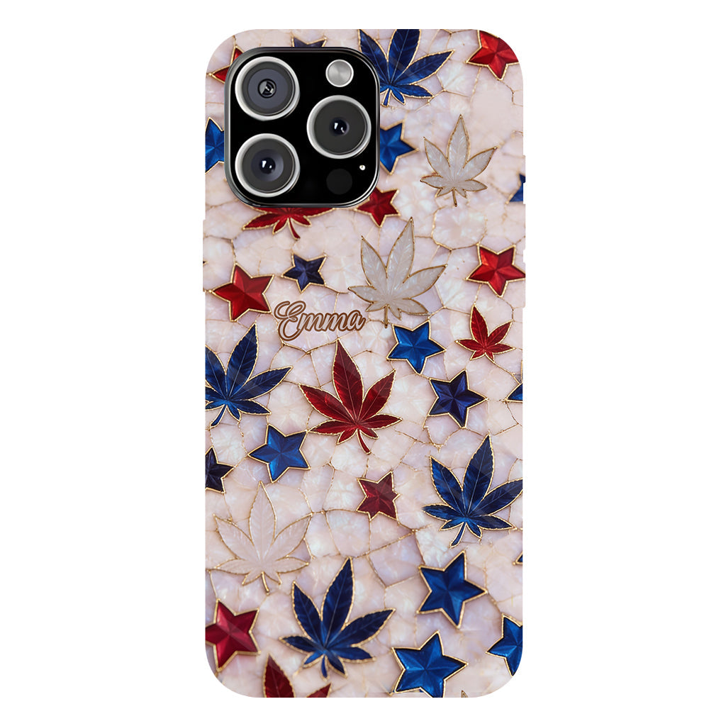 Red White Blue Magic Leaf - Personalized Weed Full Print Phone Case