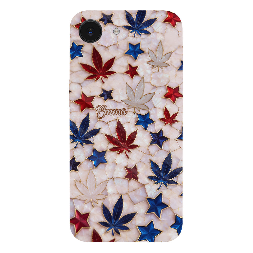 Red White Blue Magic Leaf - Personalized Weed Full Print Phone Case