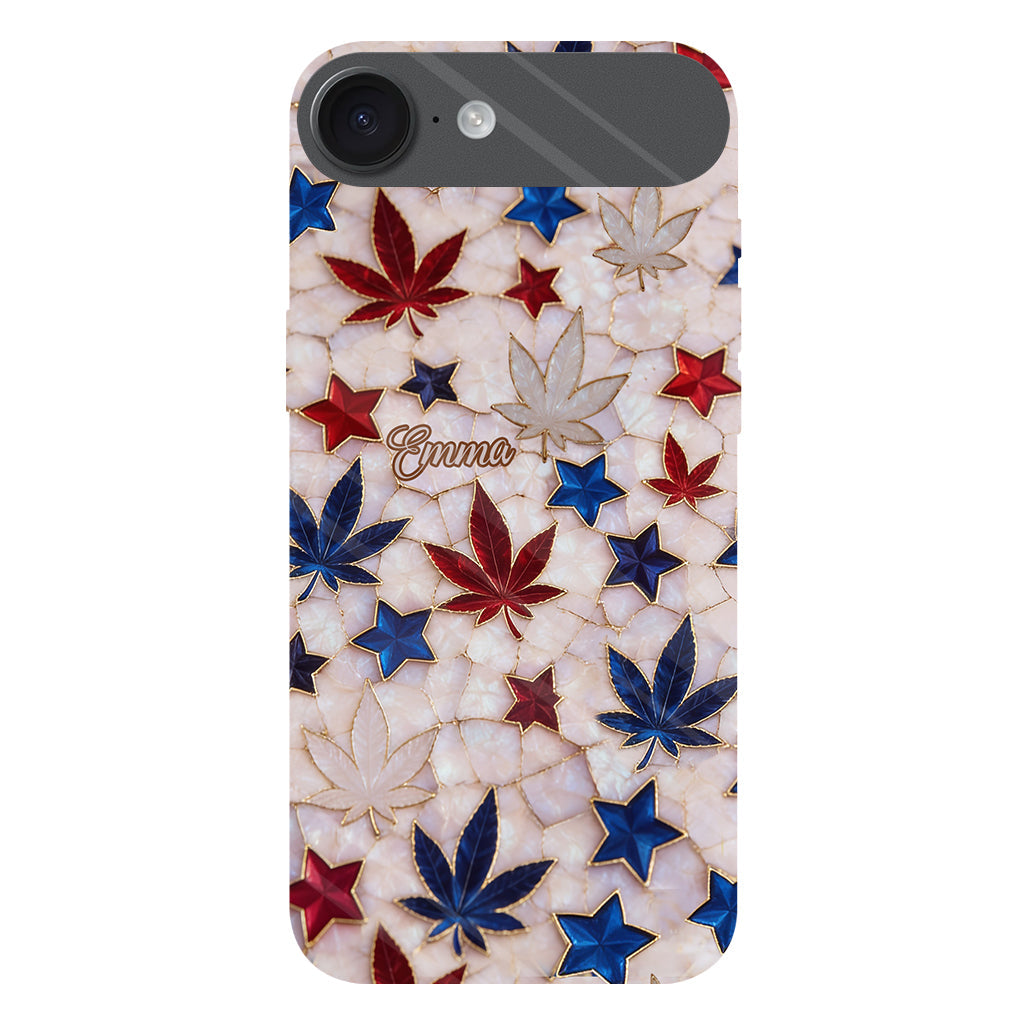 Red White Blue Magic Leaf - Personalized Weed Full Print Phone Case