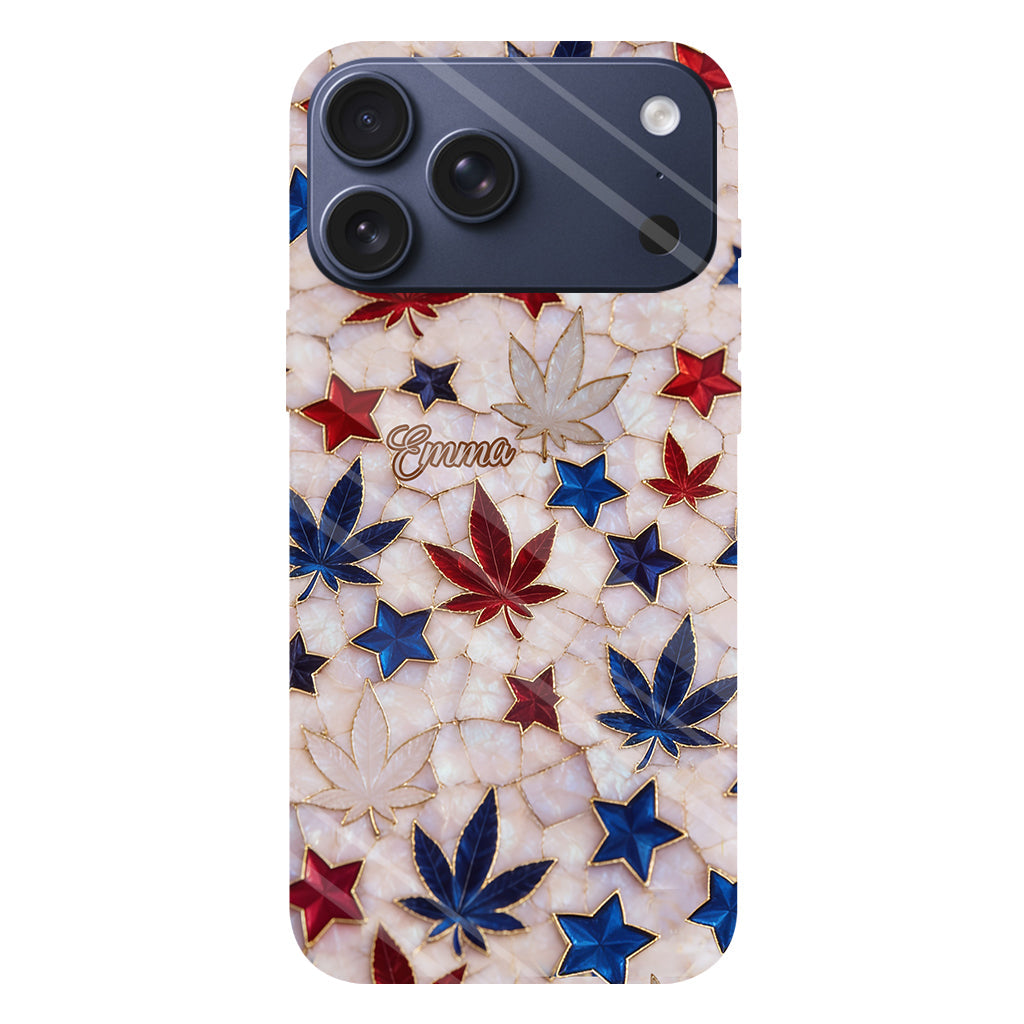 Red White Blue Magic Leaf - Personalized Weed Full Print Phone Case